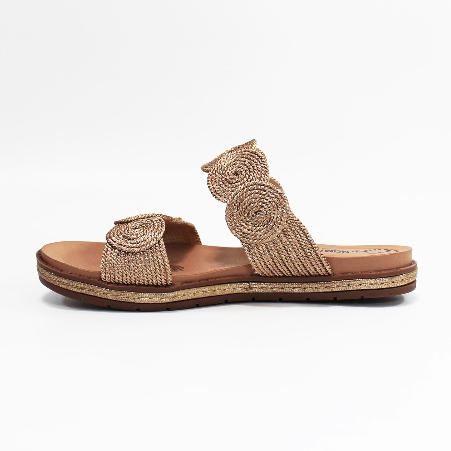 Sandalia de Piso con Tejido tipo Zueco Bronce de Dama NOMADAS