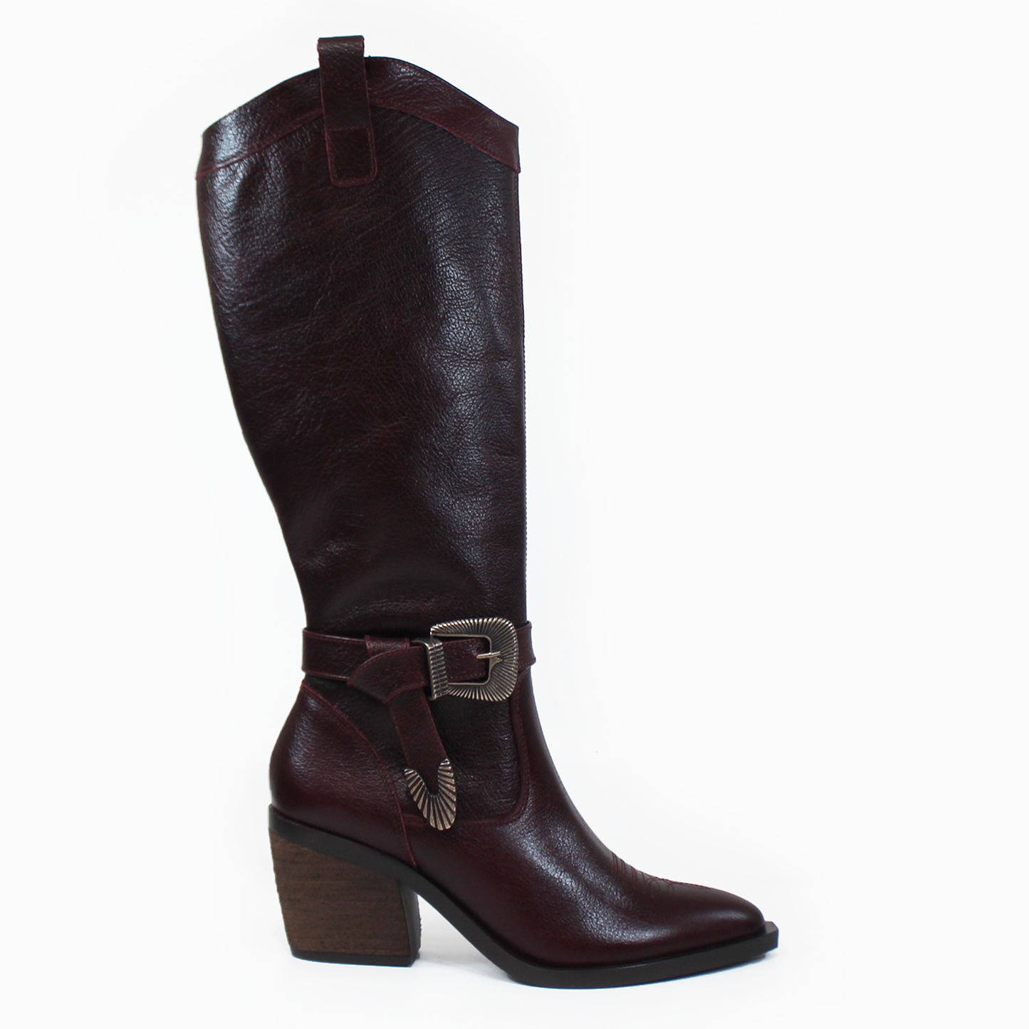 Bota Vaquera de Piel Shedron con Cinto en Tubo de Dama PIEDRANGULAR