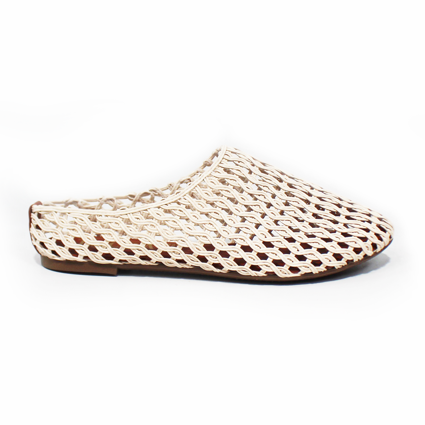 Flat Jelly Mesh de Plástico Beige de Dama TACZA