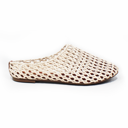 Flat Jelly Mesh de Plástico Beige de Dama TACZA