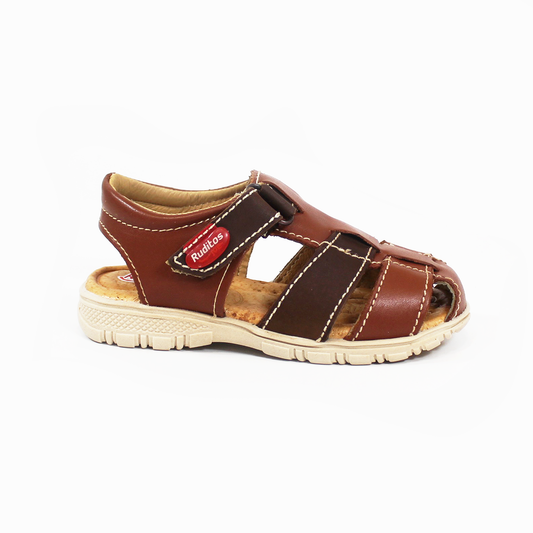 Sandalia para Niño Café con Velcro RUDITOS