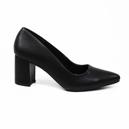 Zapatilla Confort Negro con Tacón Ancho de Dama LADY PAULINA