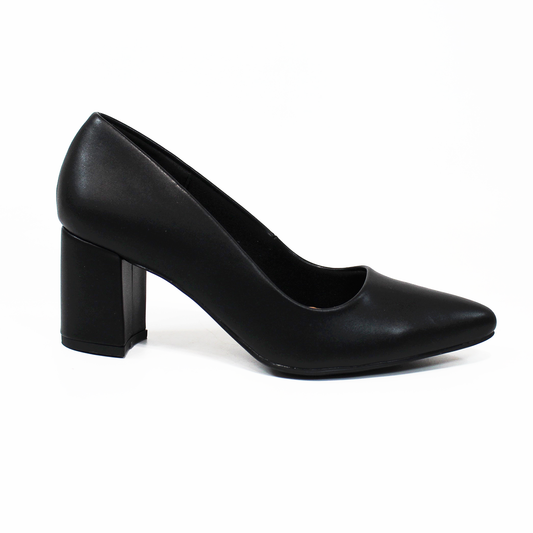 Zapatilla Confort Negro con Tacón Ancho de Dama LADY PAULINA