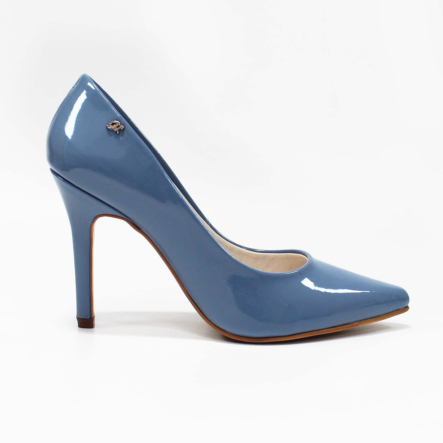 Stiletto Zapatilla Azul Charol con Memory Foam de Dama G.LOREN