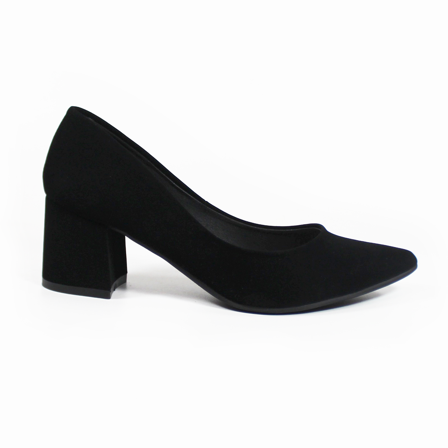 Zapatilla Tacón Bajo Cuadrado Negro Ante con Memory Foam de Dama G.LOREN