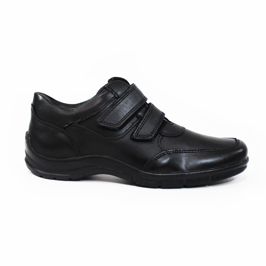 Zapato Escolar Negro con Doble Velcro Juvenil NEVADA