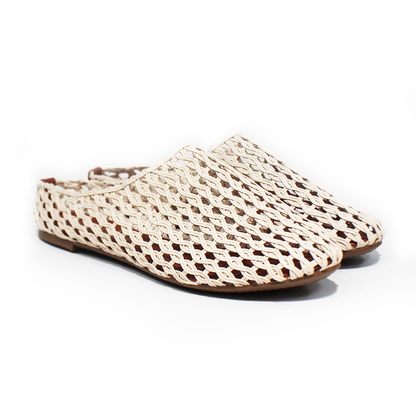 Flat Jelly Mesh de Plástico Beige de Dama TACZA