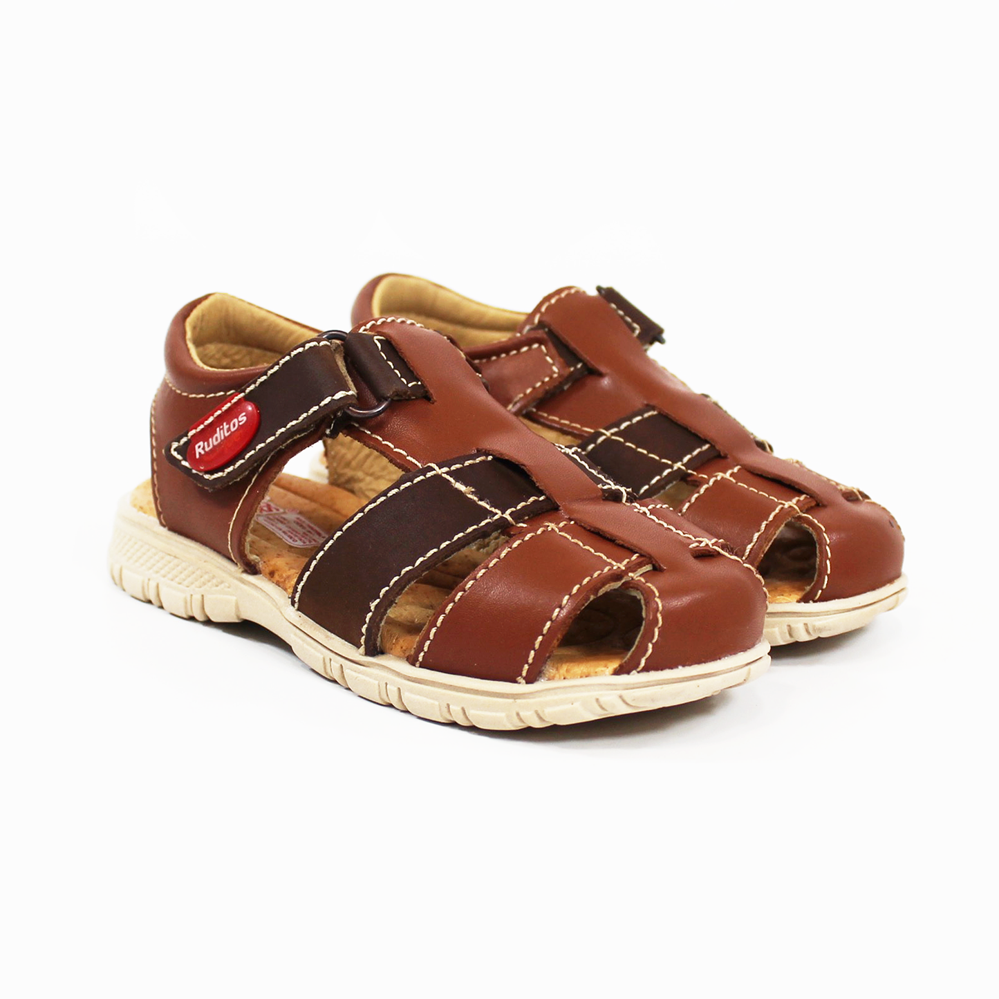 Sandalia para Niño Café con Velcro RUDITOS