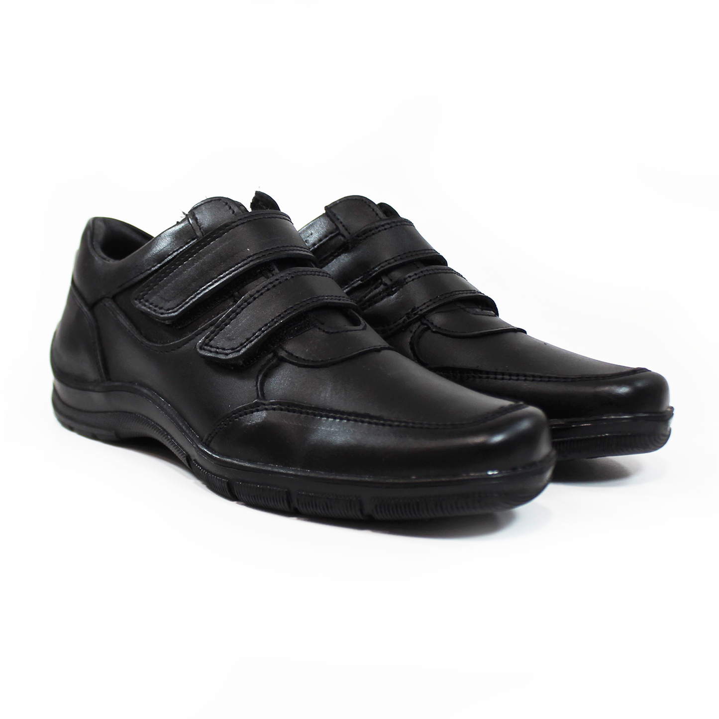 Zapato Escolar Negro con Doble Velcro Juvenil NEVADA