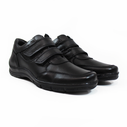 Zapato Escolar Negro con Doble Velcro Juvenil NEVADA