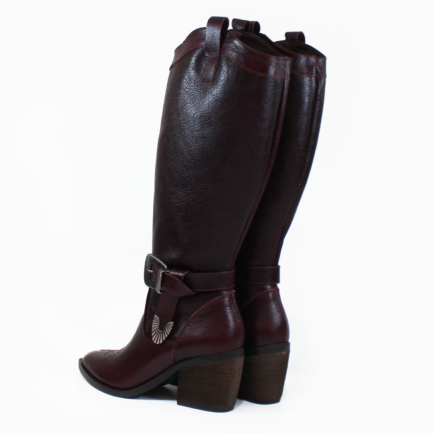 Bota Vaquera de Piel Shedron con Cinto en Tubo de Dama PIEDRANGULAR