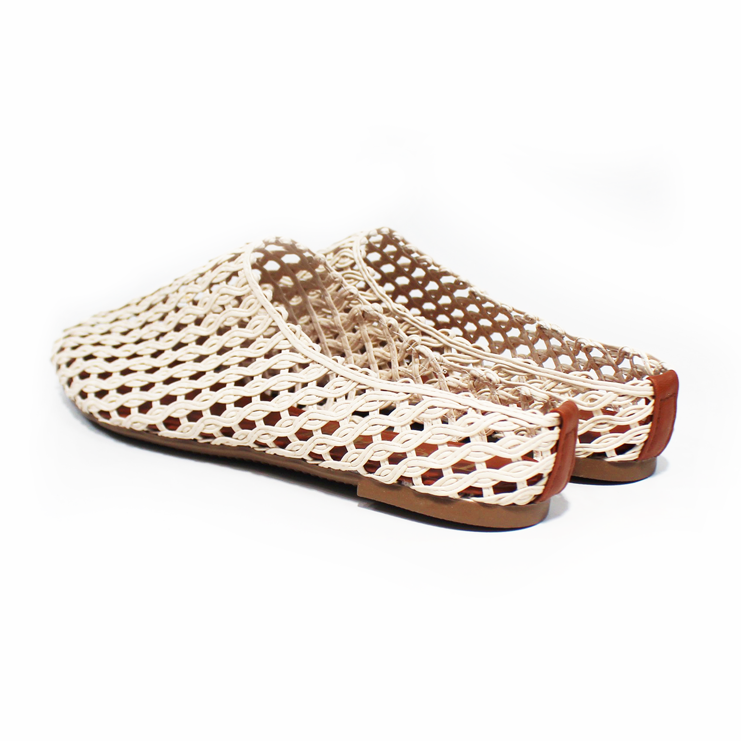 Flat Jelly Mesh de Plástico Beige de Dama TACZA