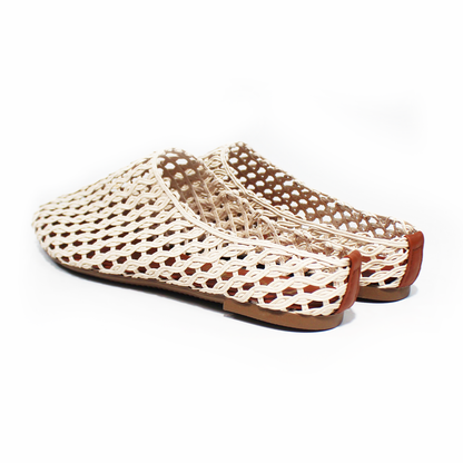 Flat Jelly Mesh de Plástico Beige de Dama TACZA