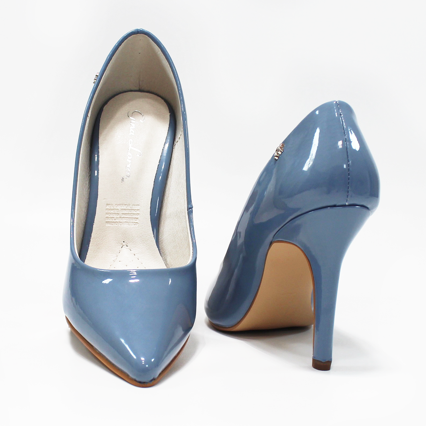 Stiletto Zapatilla Azul Charol con Memory Foam de Dama G.LOREN