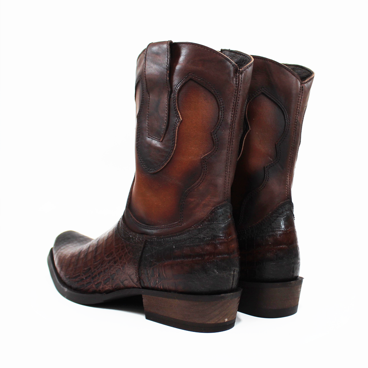 Bota Vaquera de Piel con Textura Piton de Caballero INMODA