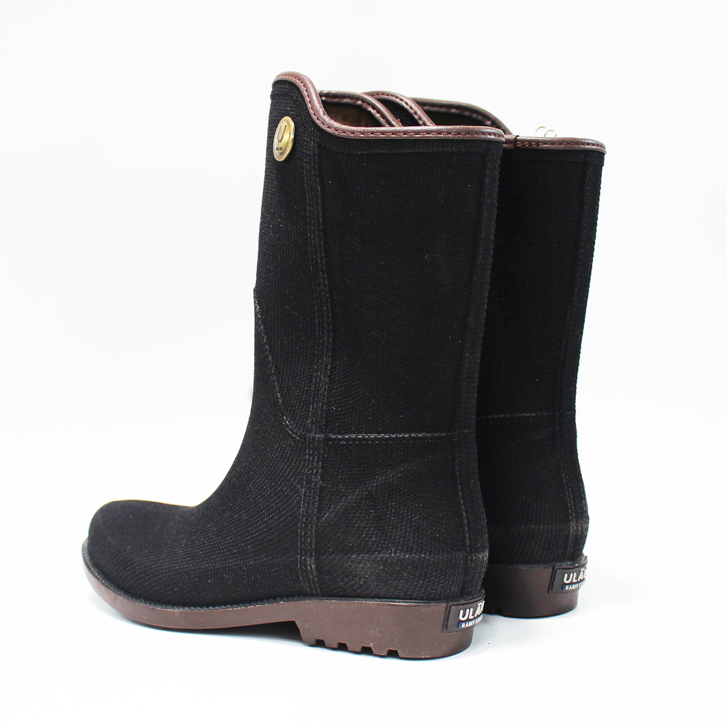 Bota de Lluvia Negro Textil de Dama ULAN