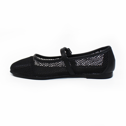 Flat Mary Jane Mesh Negro con Confort LADY PAULINA
