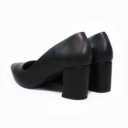 Zapatilla Confort Negro con Tacón Ancho de Dama LADY PAULINA