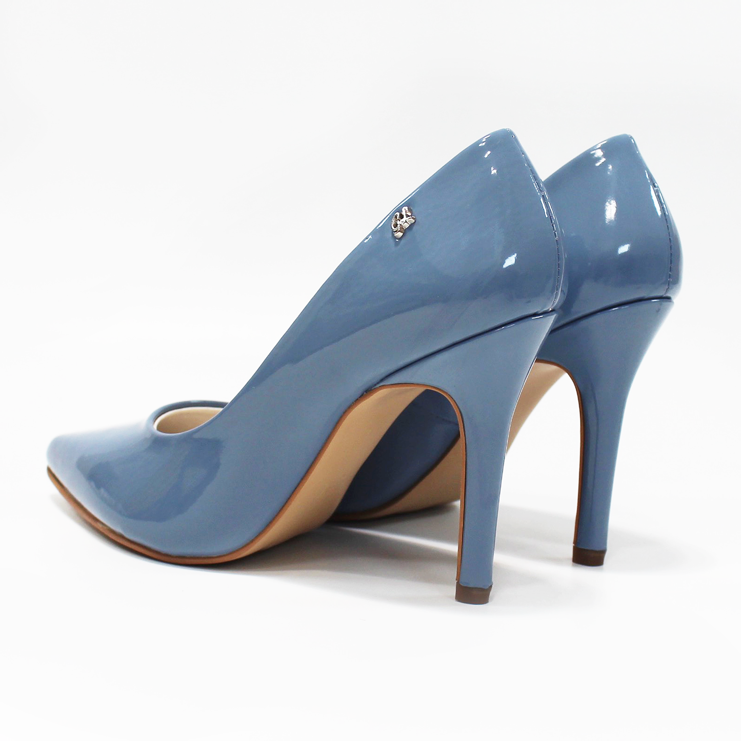 Stiletto Zapatilla Azul Charol con Memory Foam de Dama G.LOREN