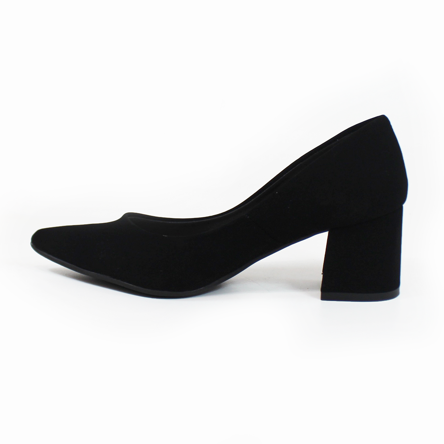 Zapatilla Tacón Bajo Cuadrado Negro Ante con Memory Foam de Dama G.LOREN