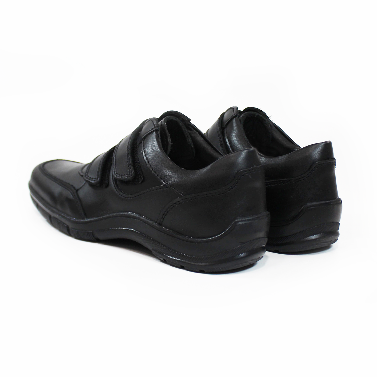 Zapato Escolar Negro con Doble Velcro Juvenil NEVADA