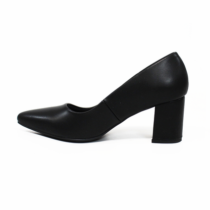 Zapatilla Confort Negro con Tacón Ancho de Dama LADY PAULINA