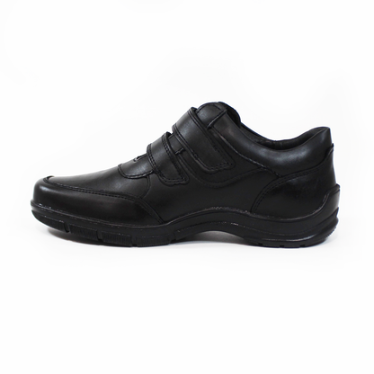 Zapato Escolar Negro con Doble Velcro Juvenil NEVADA