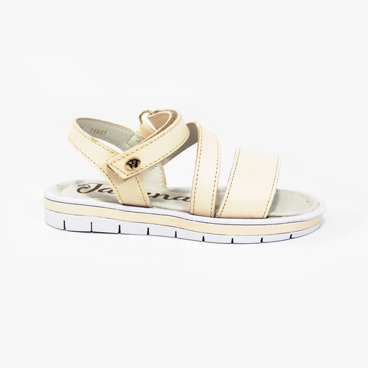 Sandalia de Niña color Mantequilla con Velcro JAKUNA