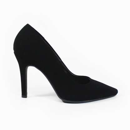 Stiletto Negro Ante con Confort LADY PAULINA