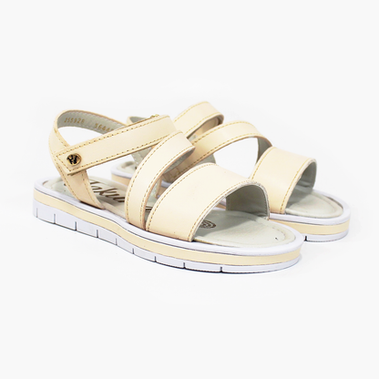 Sandalia de Niña color Mantequilla con Velcro JAKUNA