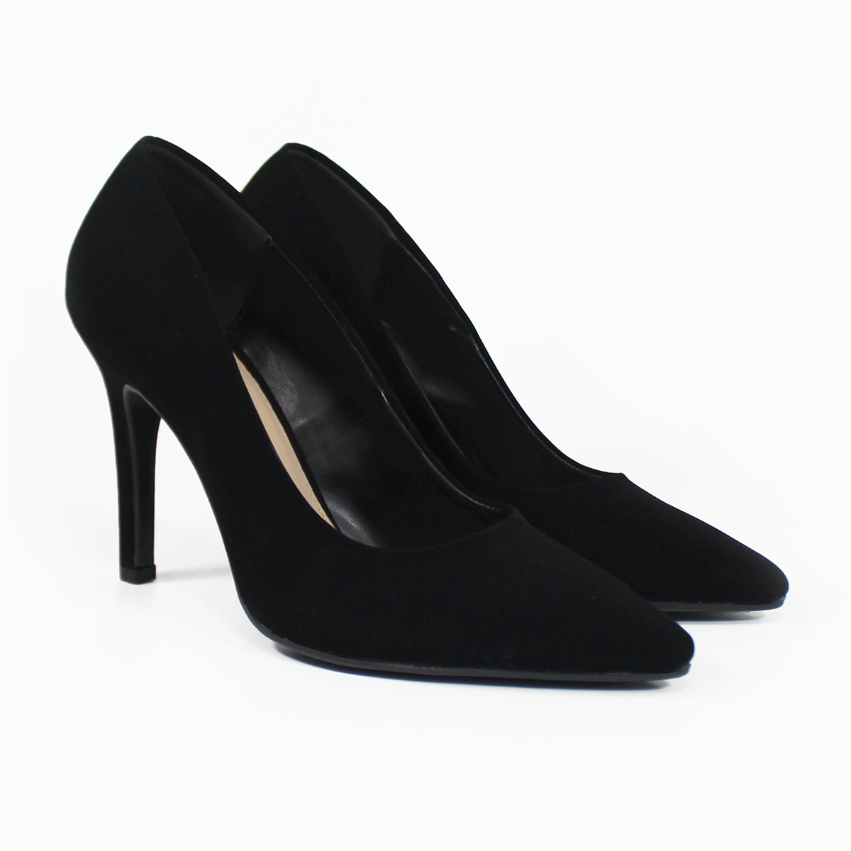 Stiletto Negro Ante con Confort LADY PAULINA