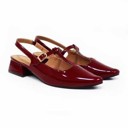 Zapatilla Mary Jane Puntal Destalonada Vino Charol de Dama ANTONIE