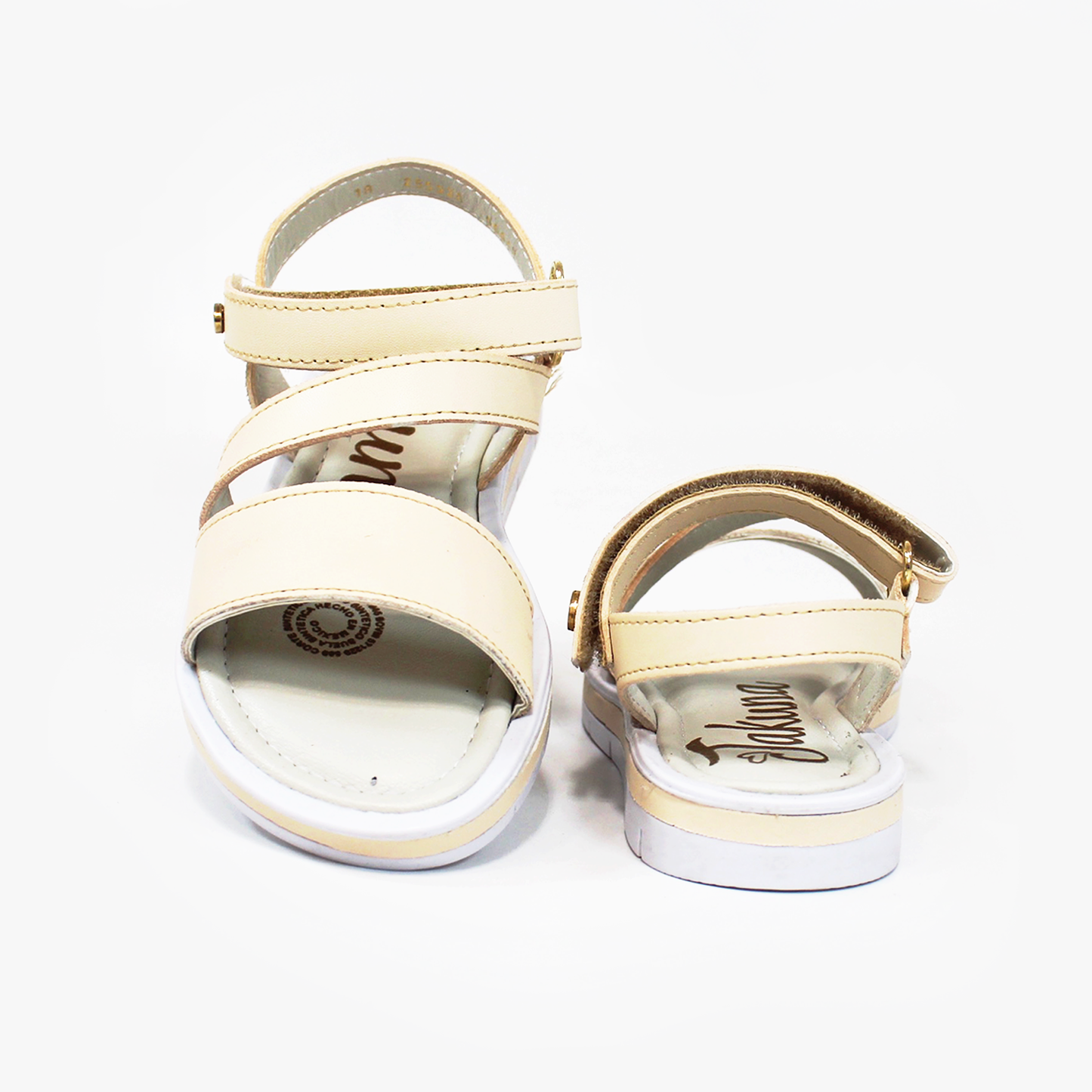 Sandalia de Niña color Mantequilla con Velcro JAKUNA