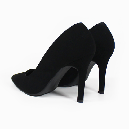 Stiletto Negro Ante con Confort LADY PAULINA