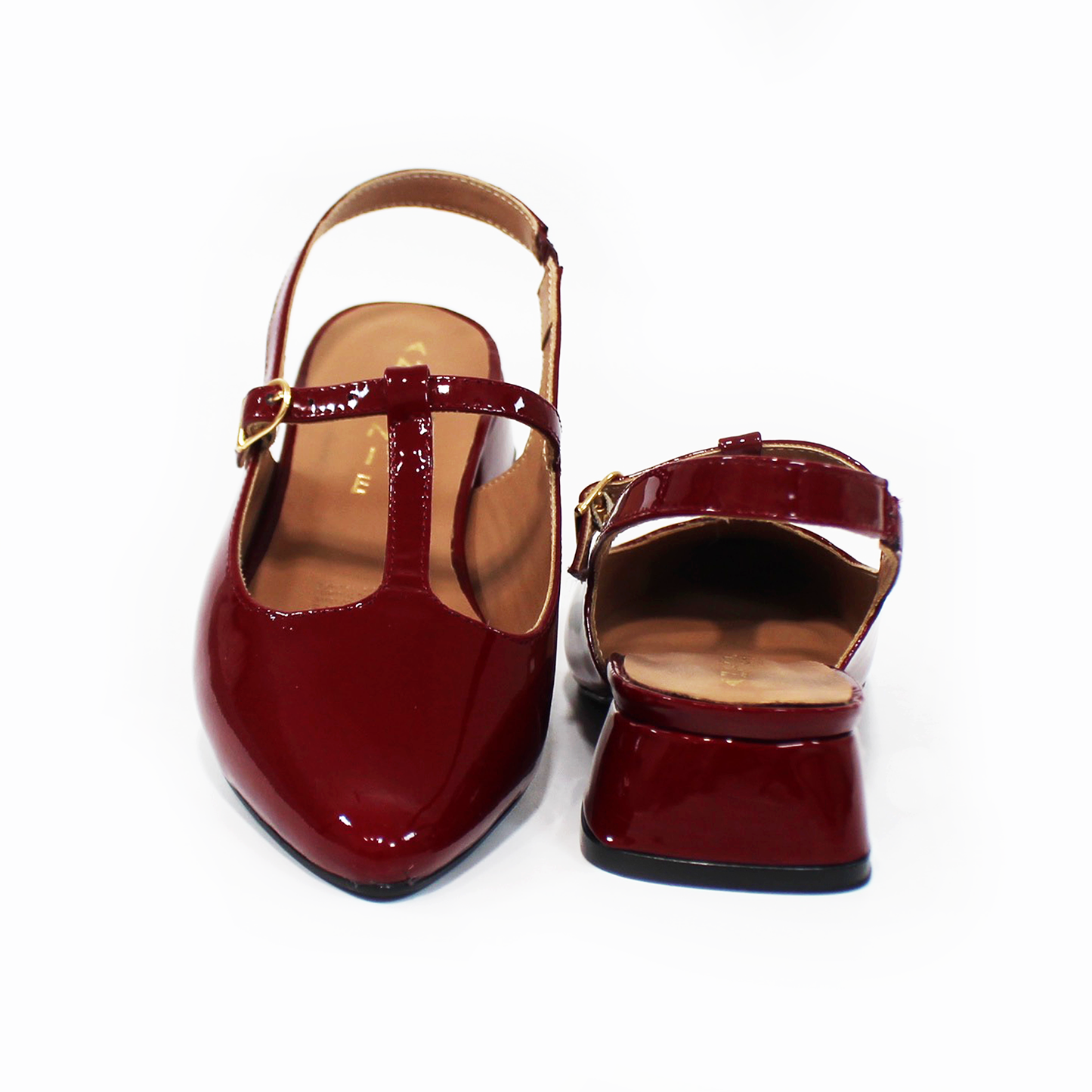 Zapatilla Mary Jane Puntal Destalonada Vino Charol de Dama ANTONIE