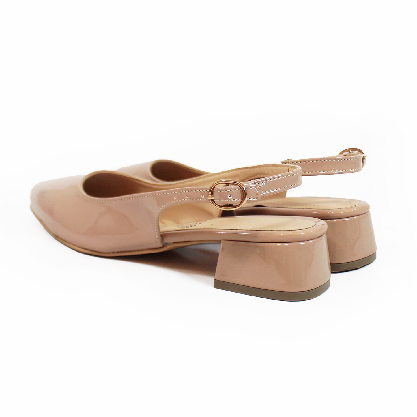 Zapatilla Slingback Destalonada Maquillaje Charol TACZA
