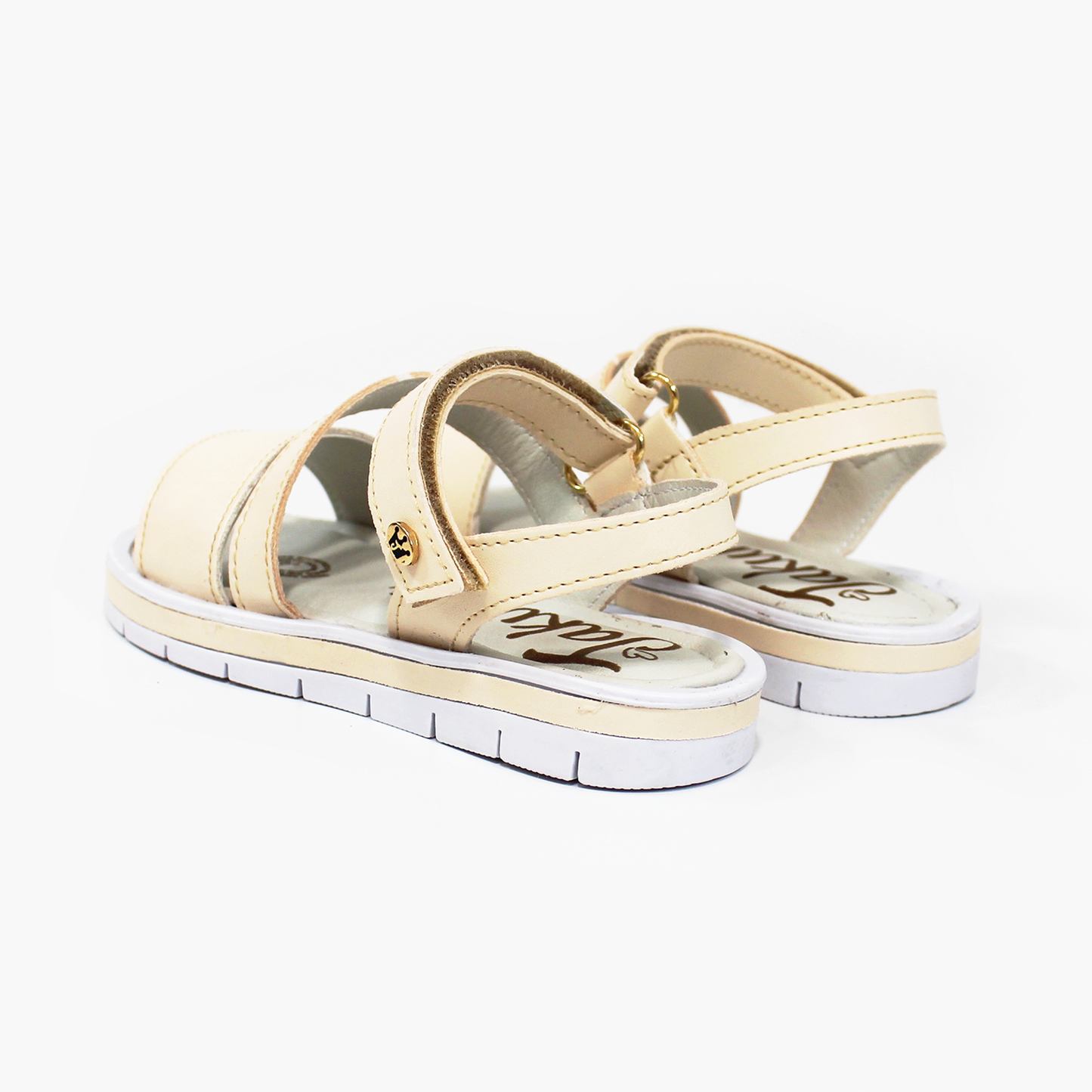 Sandalia de Niña color Mantequilla con Velcro JAKUNA