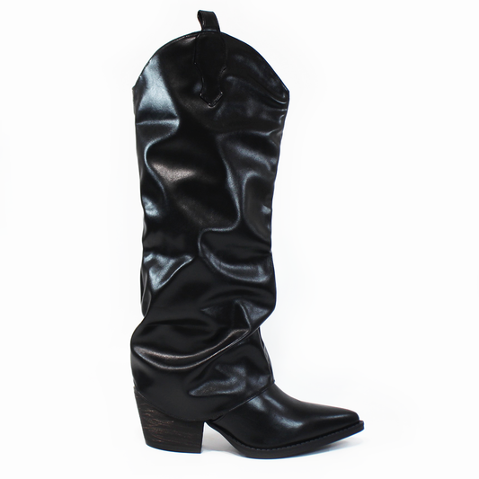 Bota Vaquera Negra con Capa de Dama TACZA