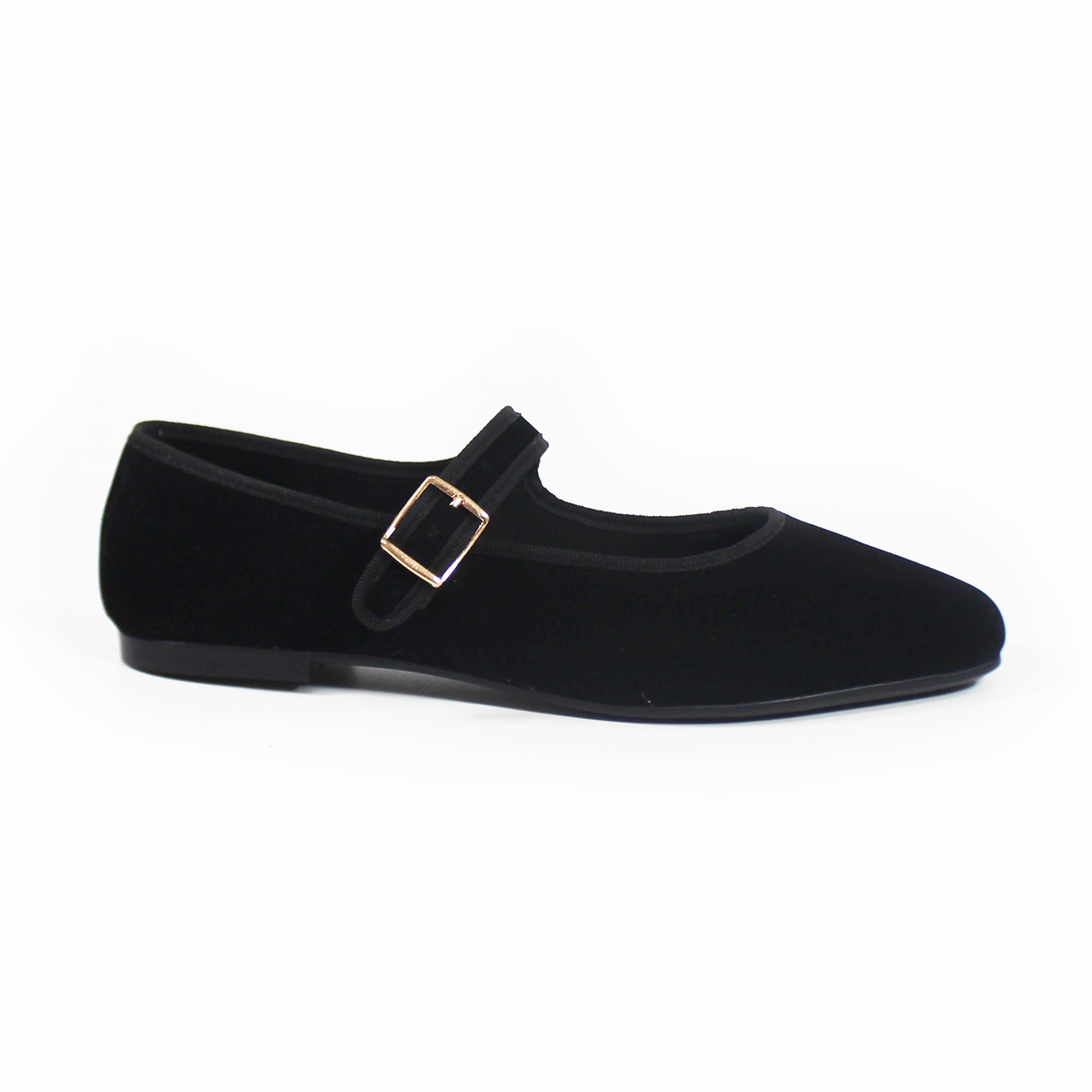 Flat Mary Jane Negro Ante con Confort LADY PAULINA