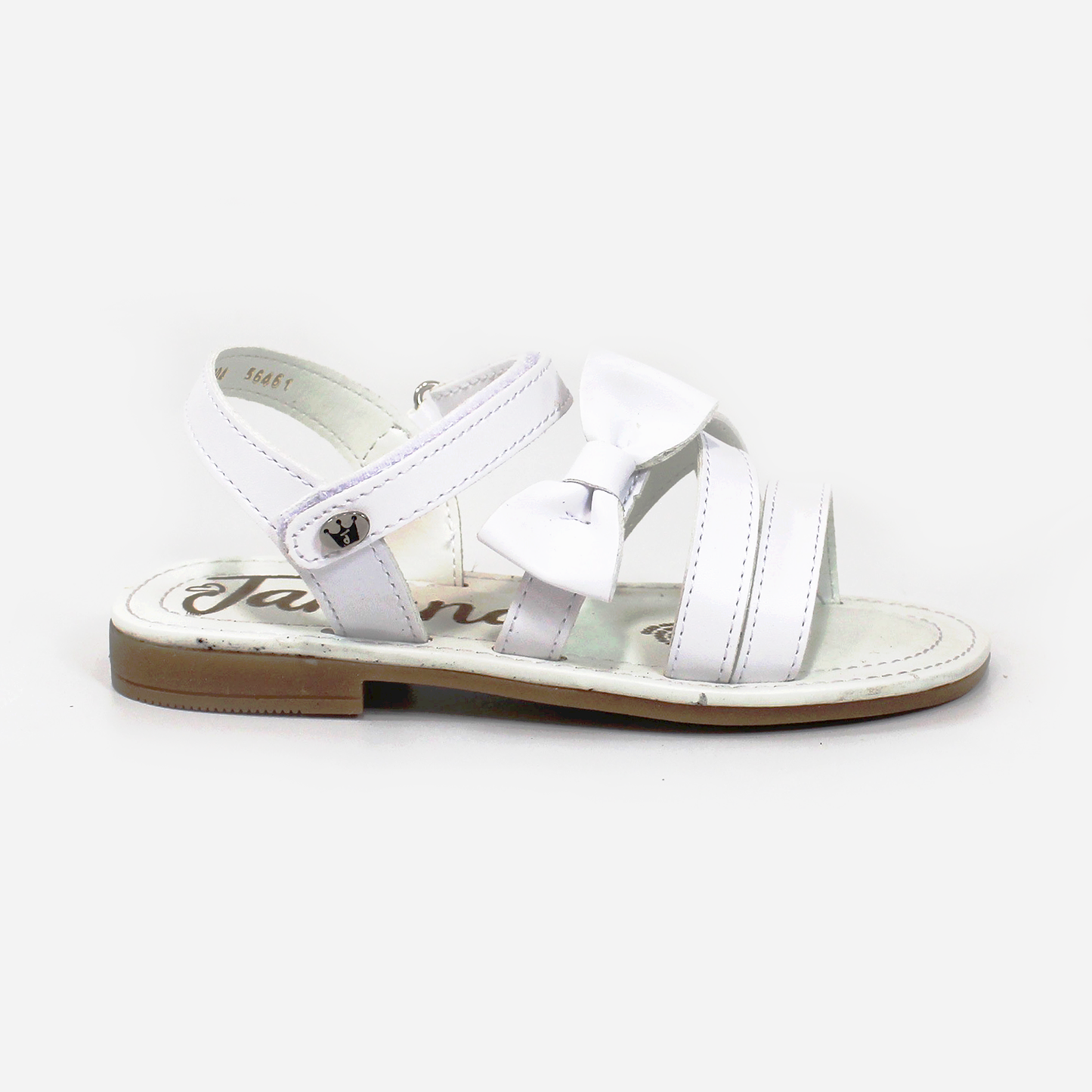 Sandalia de Niña Blanca con Moño y Velcro JAKUNA