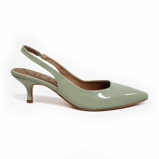 Zapatilla Kitten Verde Matcha Slingback de Dama TACZA