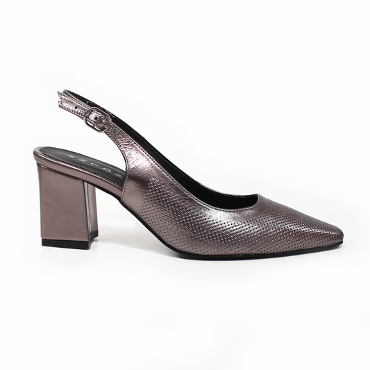 Zapatilla Puntal Slingback de Piel Inox de Dama ANTONIE