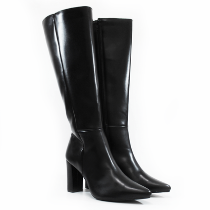 Bota Alta de Vestir Puntal Negro con Cierre lateral LADY PAULINA