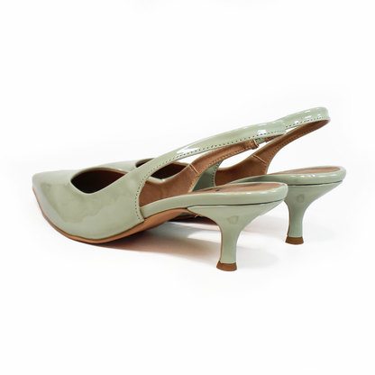 Zapatilla Kitten Verde Matcha Slingback de Dama TACZA