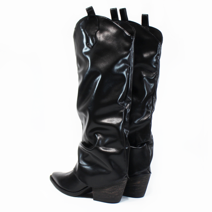 Bota Vaquera Negra con Capa de Dama TACZA