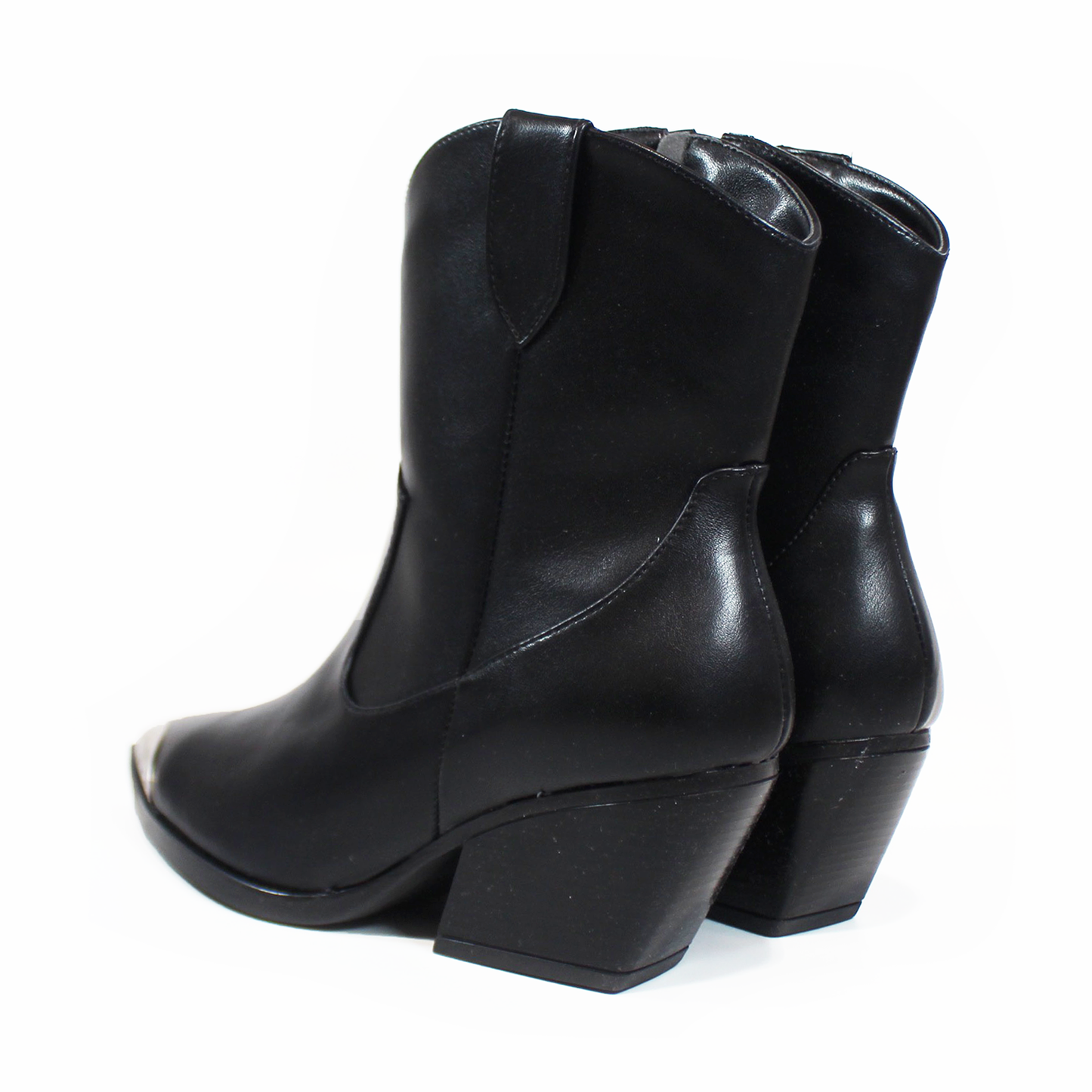 Botín Vaquera con Punta Metálica Negro Semipiel de Dama SENTIES