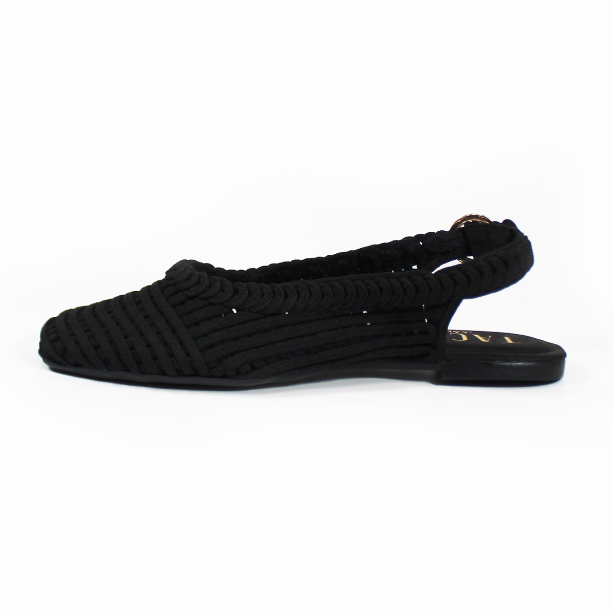 Flat Slingback Tejido Negro TACZA