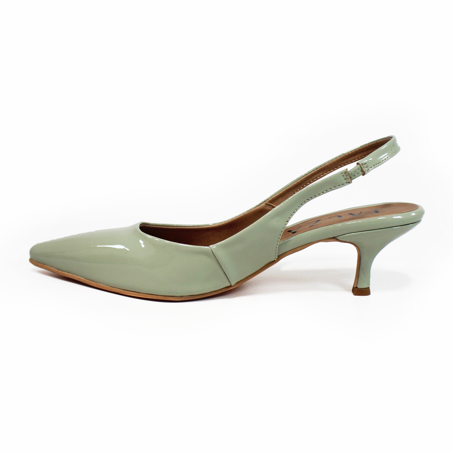 Zapatilla Kitten Verde Matcha Slingback de Dama TACZA