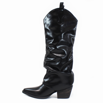 Bota Vaquera Negra con Capa de Dama TACZA