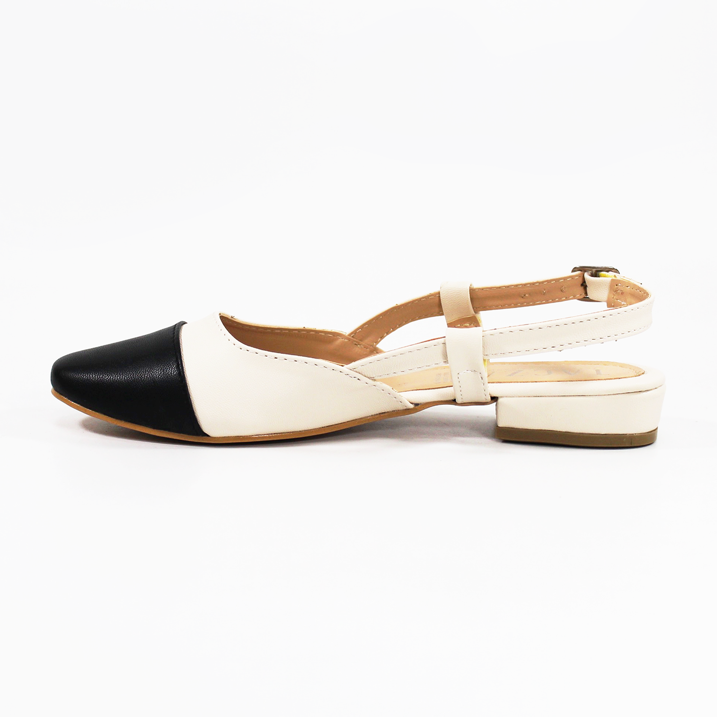 Flat Slingback tipo Chanel Bicolor Destalonado de Dama TACZA